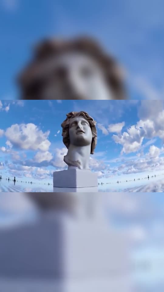 Marble bust in the clouds